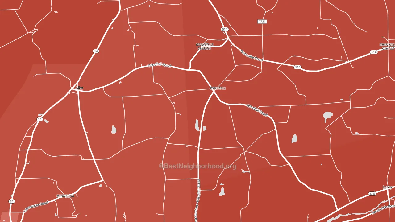 Windfall, PA block-group political-lean map