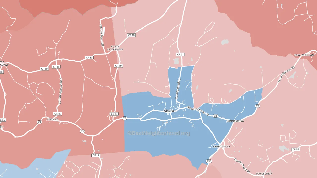 Windham, NY block-group political-lean map