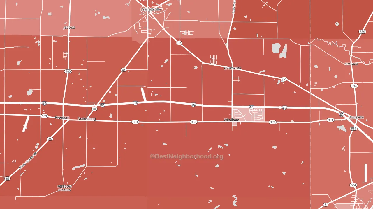 Windham, OH block-group political-lean map