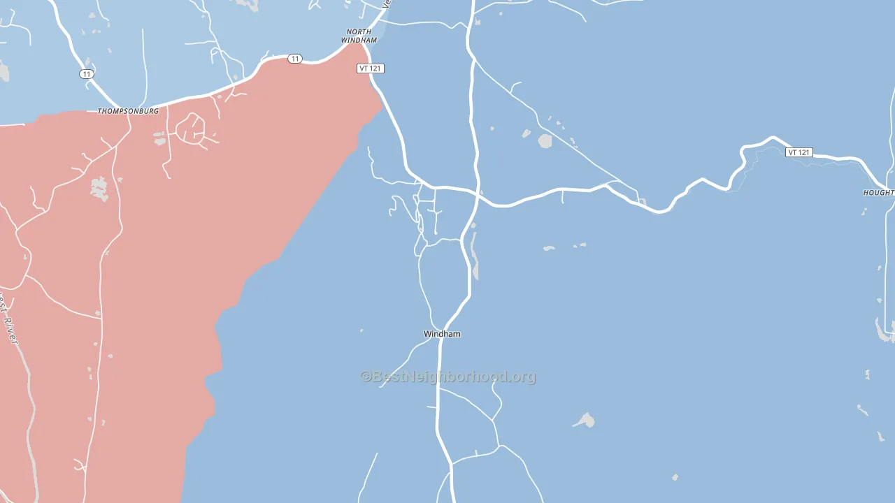 Windham, VT block-group political-lean map