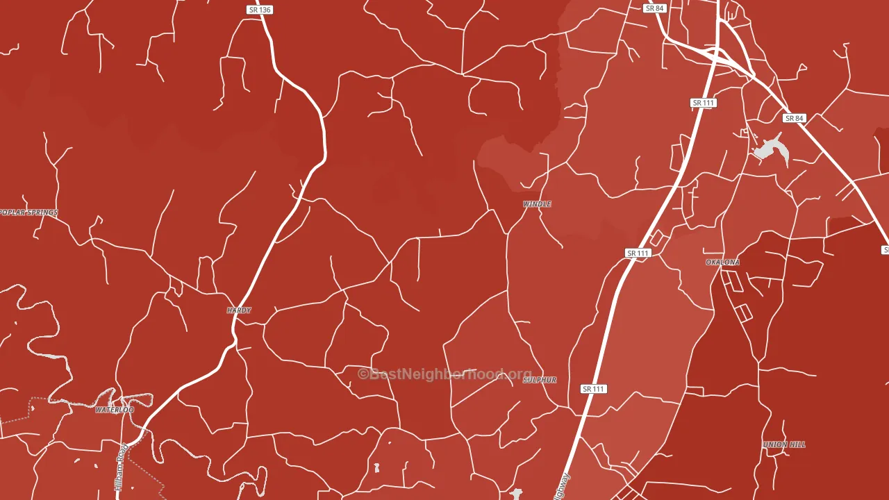 Windle, TN block-group political-lean map