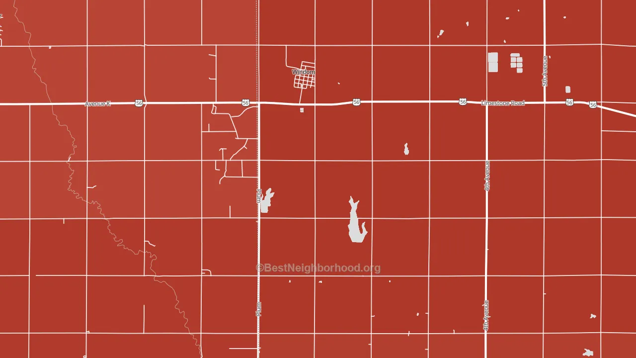 Windom, KS block-group political-lean map