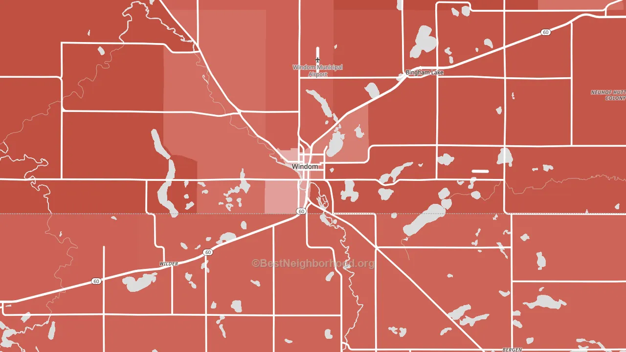 Windom, MN block-group political-lean map