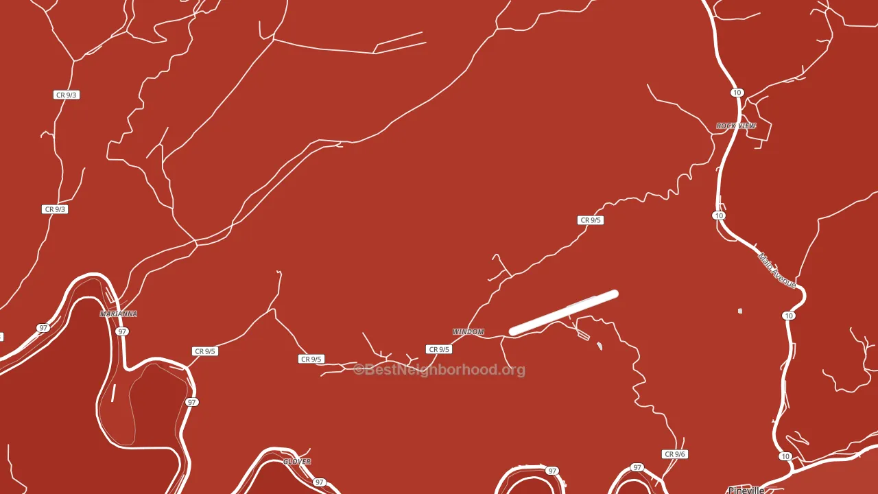 Windom, WV block-group political-lean map