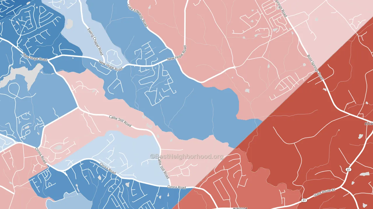 Windsor, GA block-group political-lean map