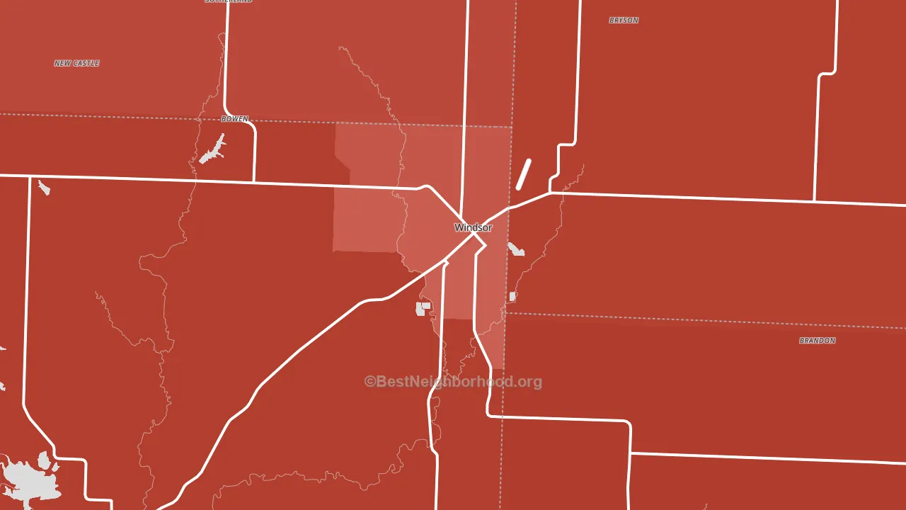 Windsor, MO block-group political-lean map