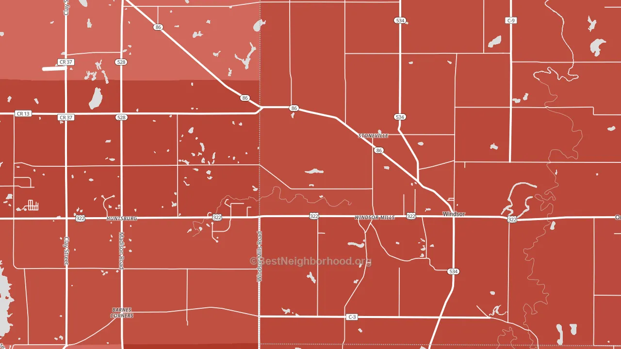Windsor, OH block-group political-lean map