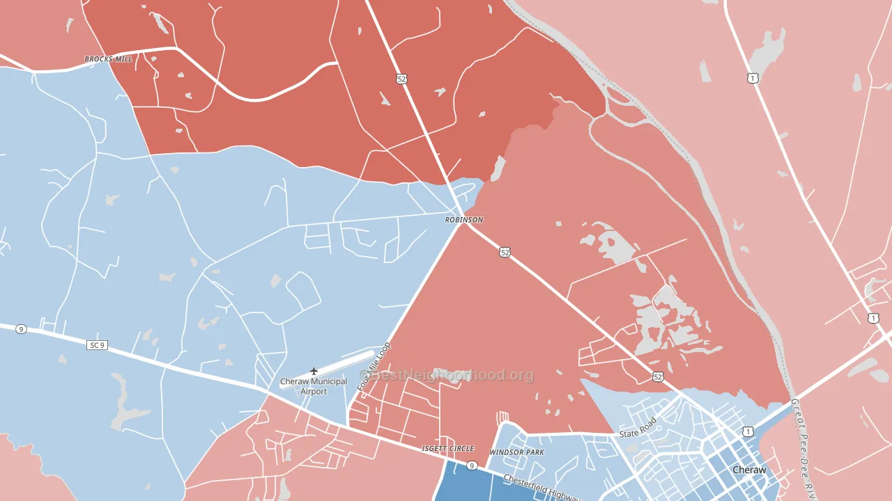 Windsor Park, SC block-group political-lean map