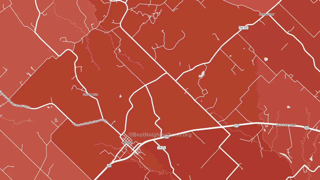 Winedale, TX block-group political-lean map
