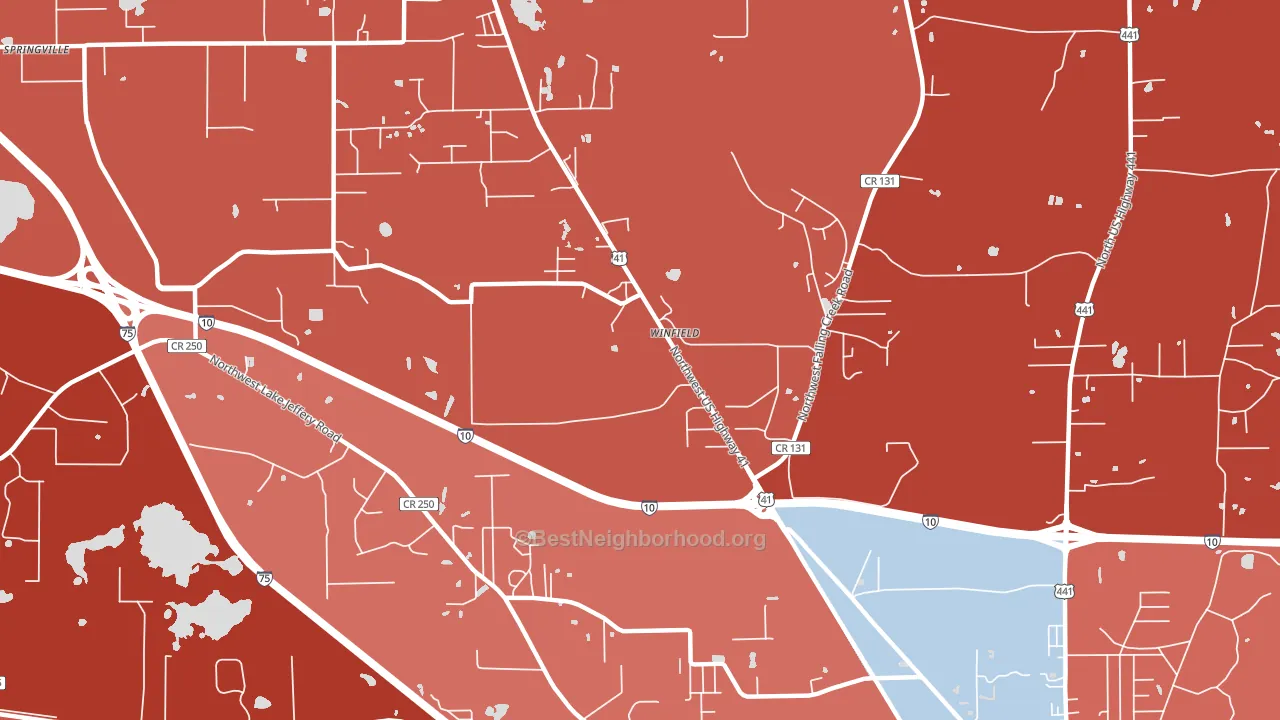 Winfield, FL block-group political-lean map