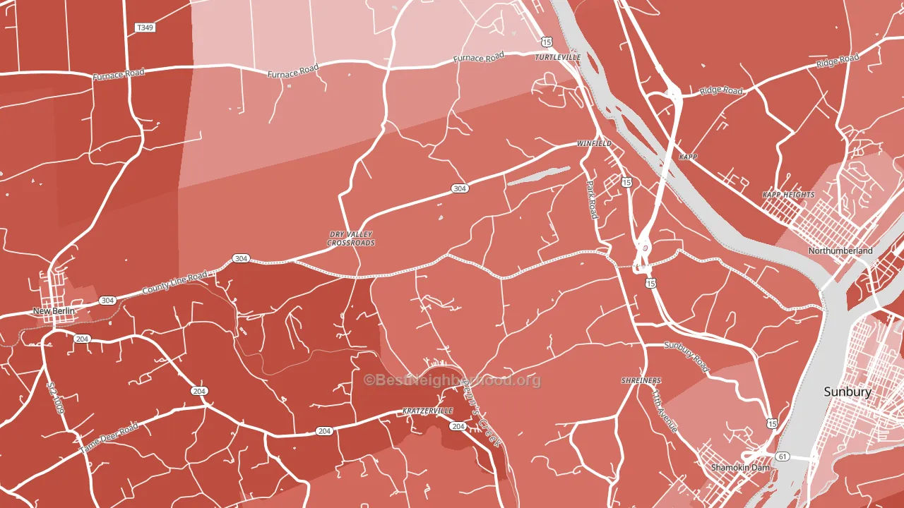 Winfield, PA block-group political-lean map
