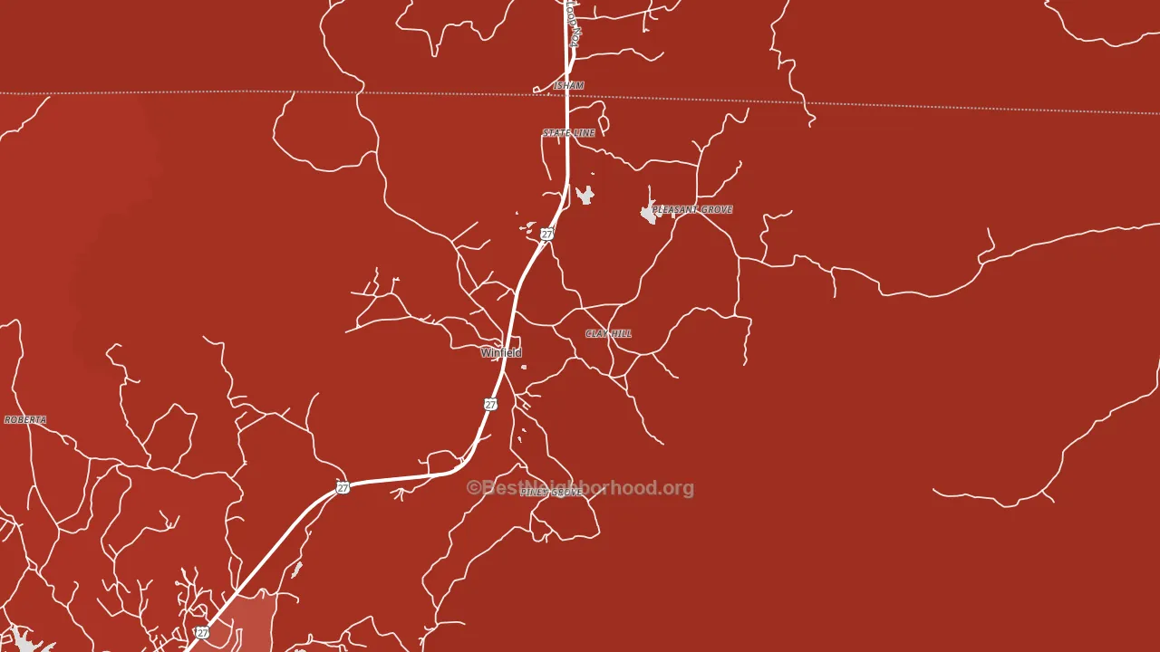 Winfield, TN block-group political-lean map