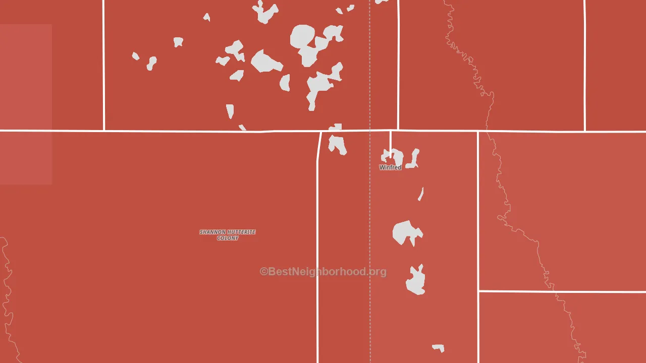 Winfred, SD block-group political-lean map