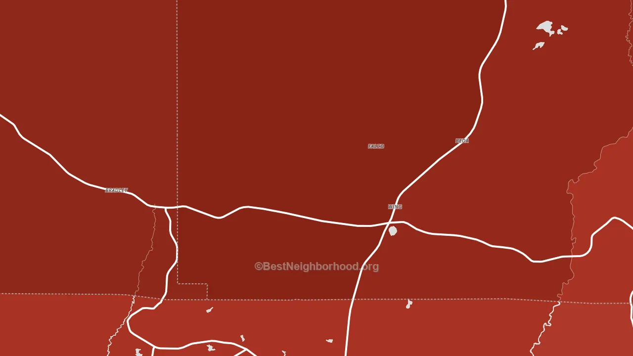 Wing, AL block-group political-lean map