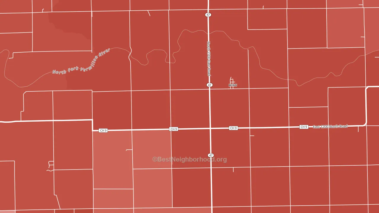 Wing, IL block-group political-lean map