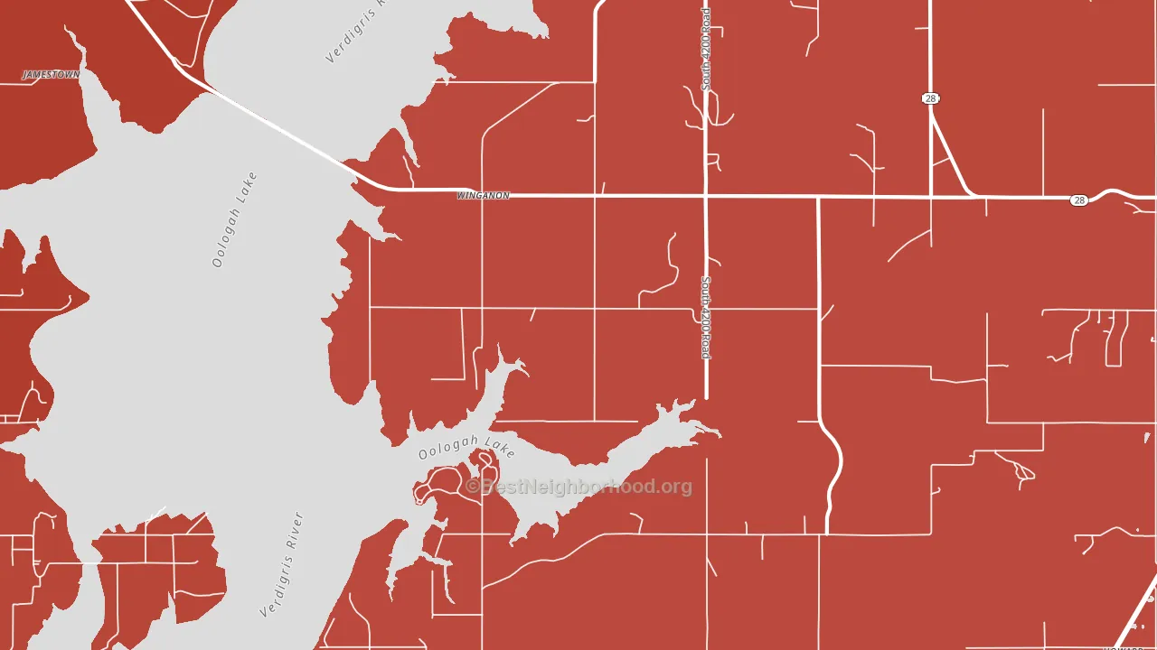 Winganon, OK block-group political-lean map