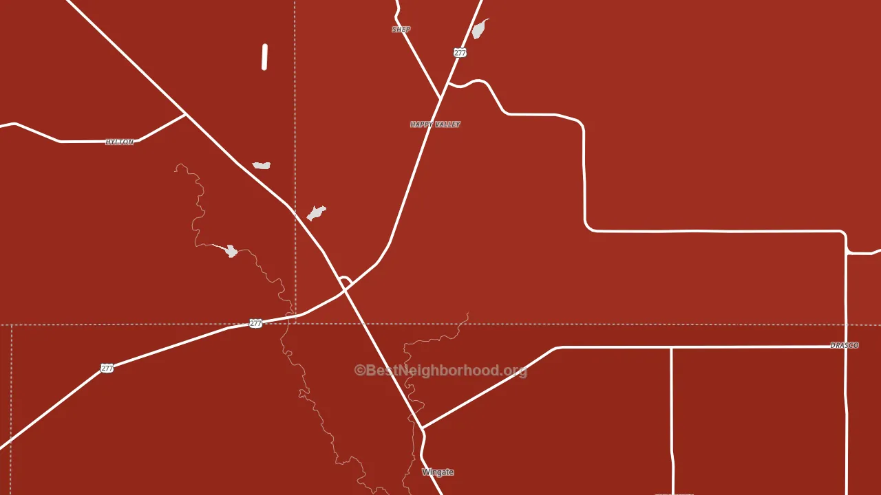 Wingate, TX block-group political-lean map