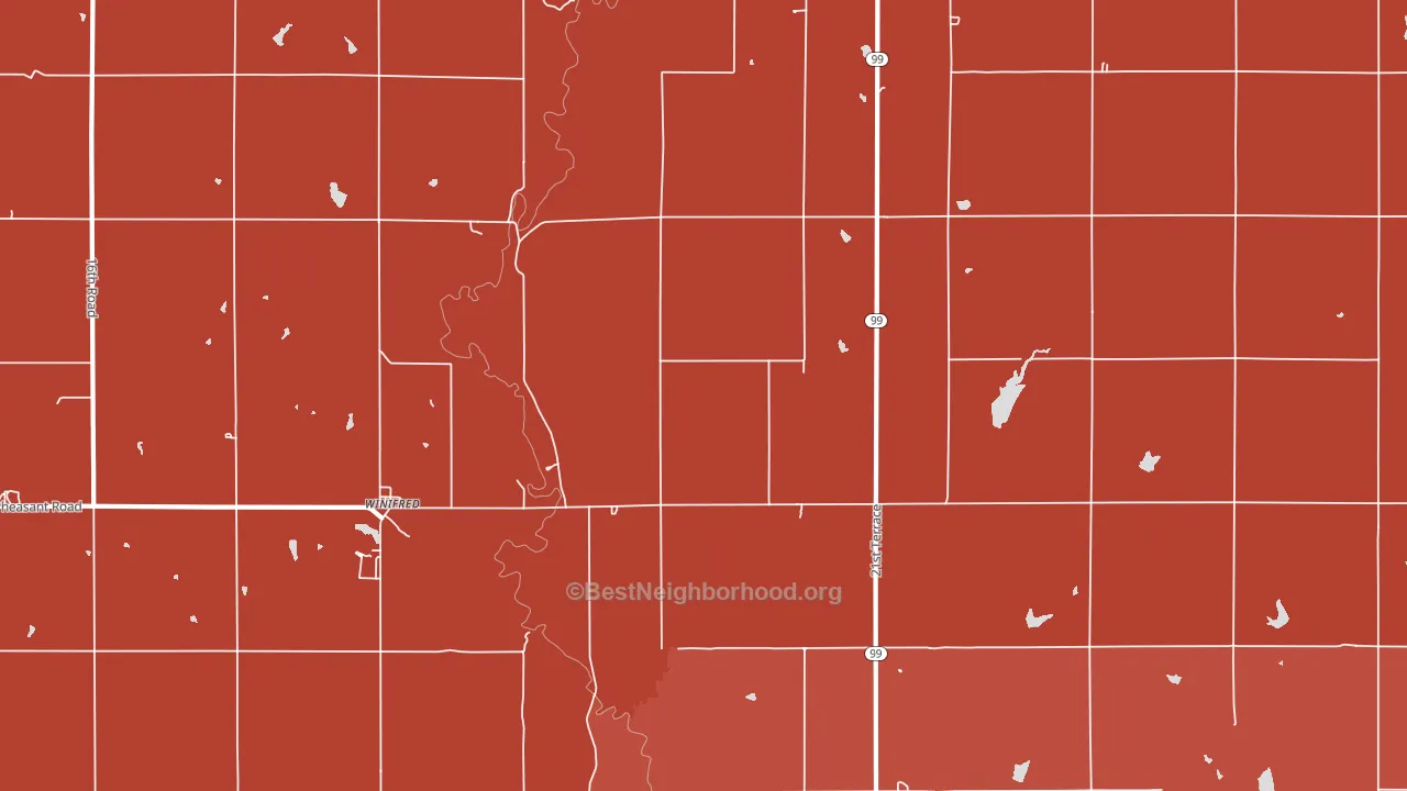 Winifred, KS block-group political-lean map