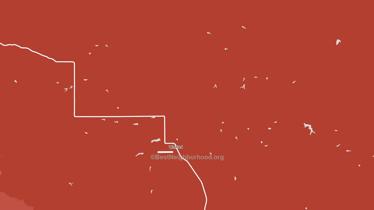 Winifred, MT block-group political-lean map
