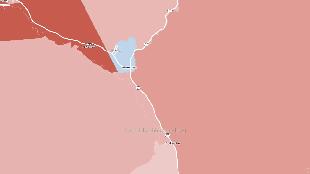 Winkelman, AZ block-group political-lean map
