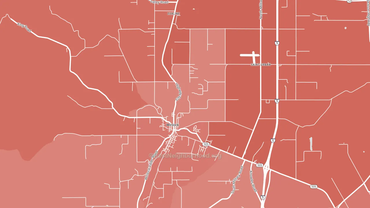 Winlock, WA block-group political-lean map