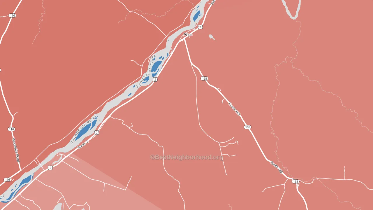 Winn, ME block-group political-lean map