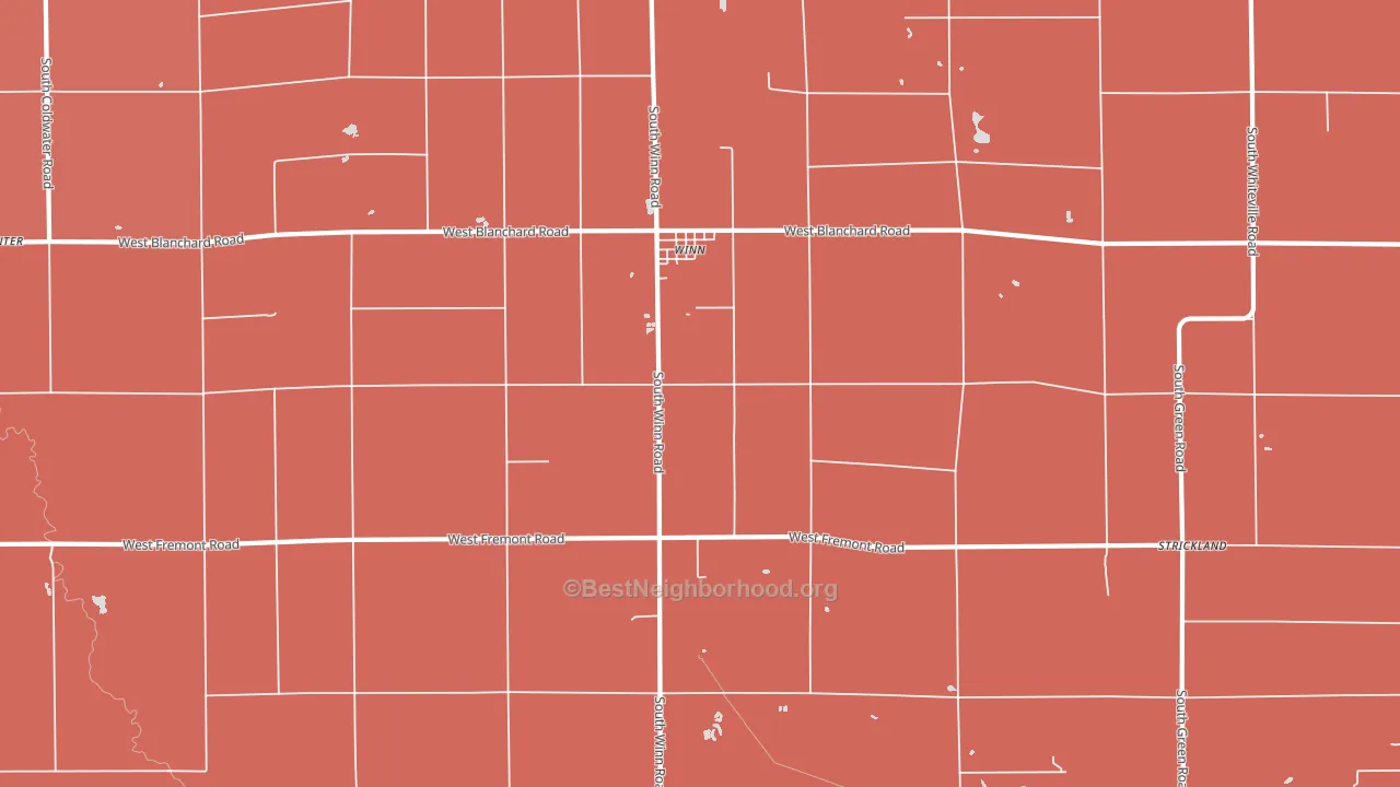 Winn, MI block-group political-lean map