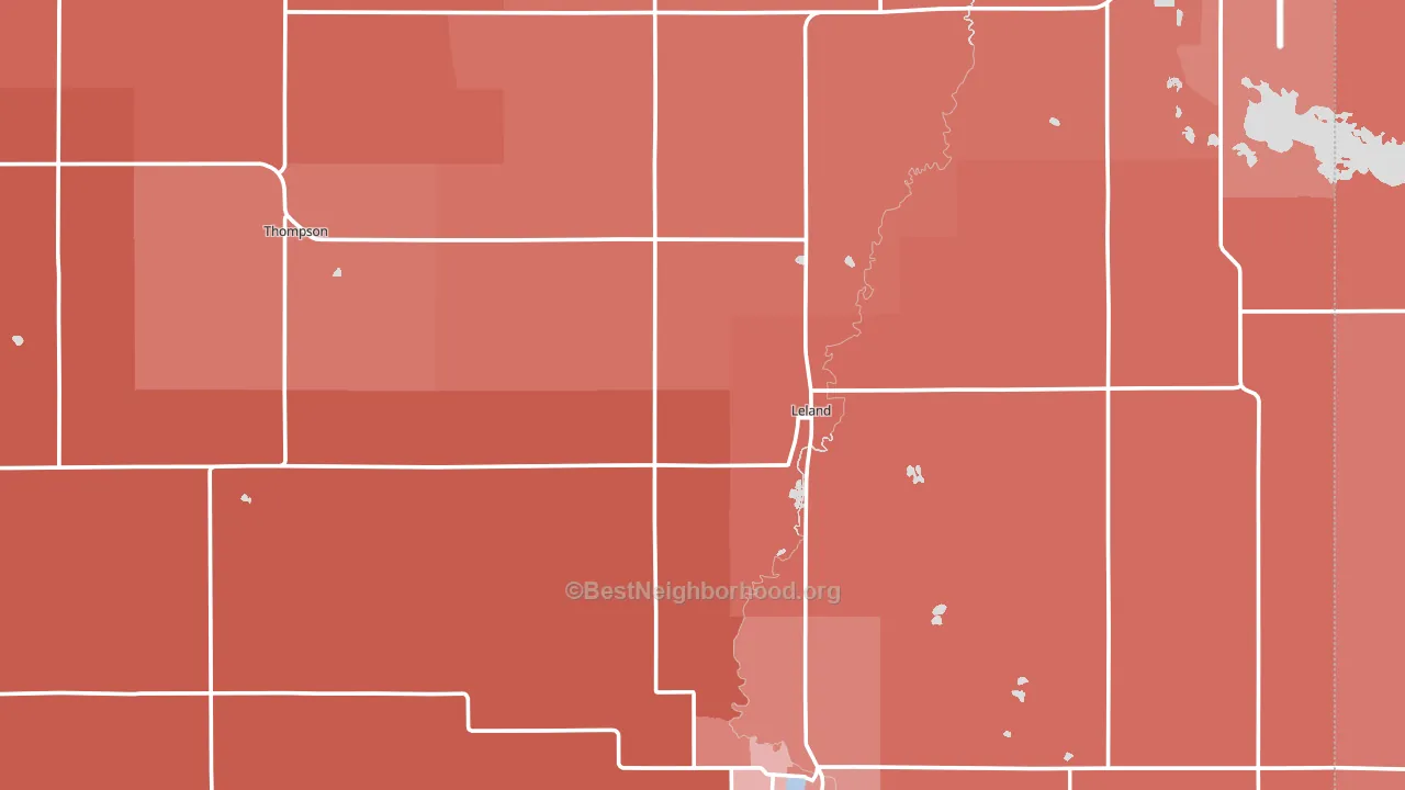Winnebago County, IA block-group political-lean map