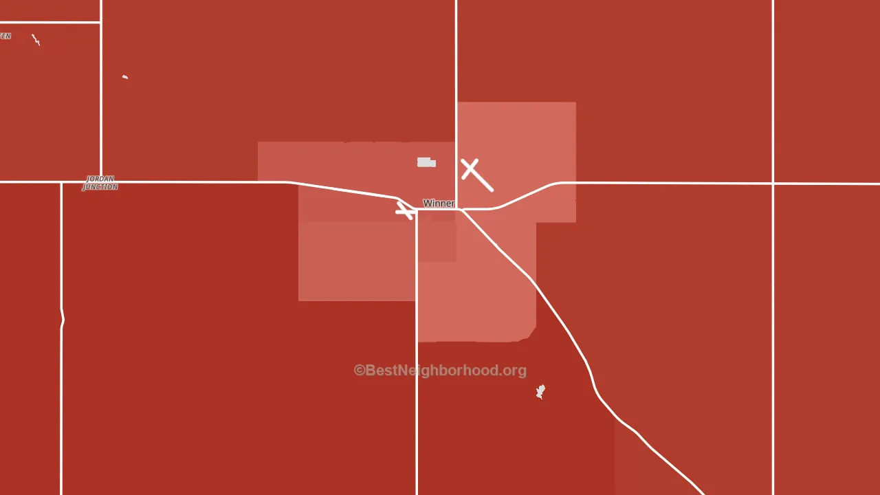 Winner, SD block-group political-lean map