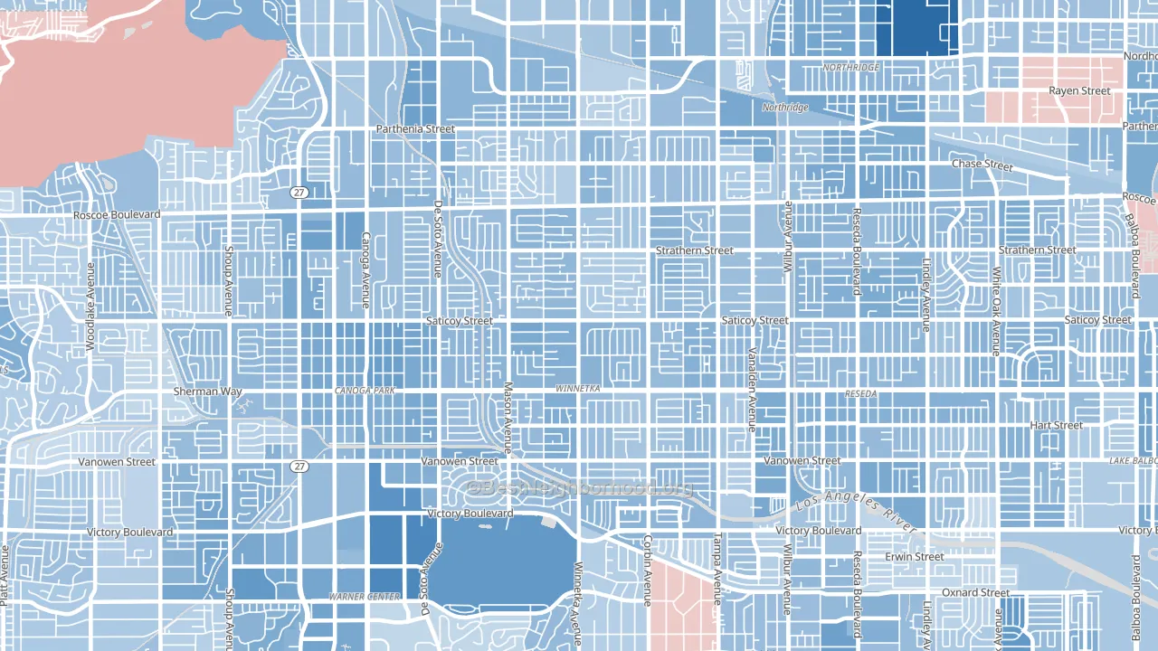 Winnetka, CA block-group political-lean map