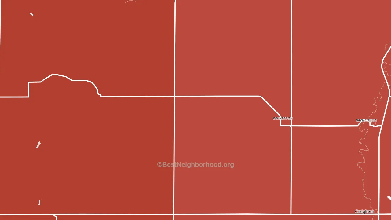 Winnetoon, NE block-group political-lean map