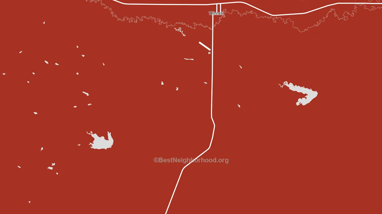 Winnett, MT block-group political-lean map