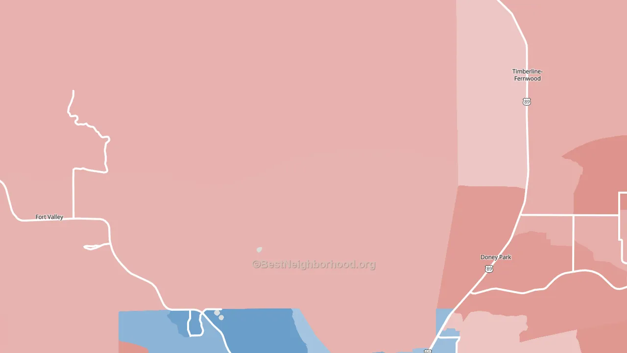 Winona, AZ block-group political-lean map