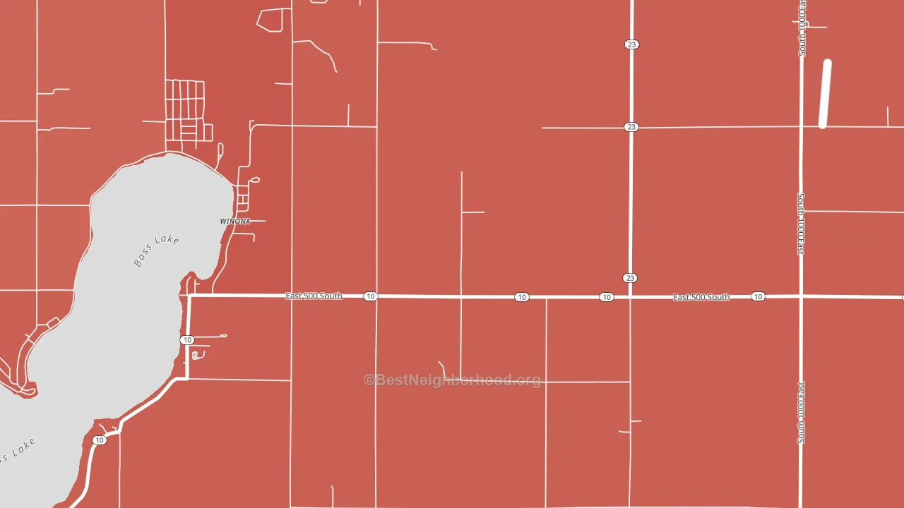 Winona, IN block-group political-lean map