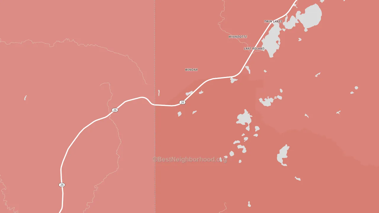 Winona, MI block-group political-lean map