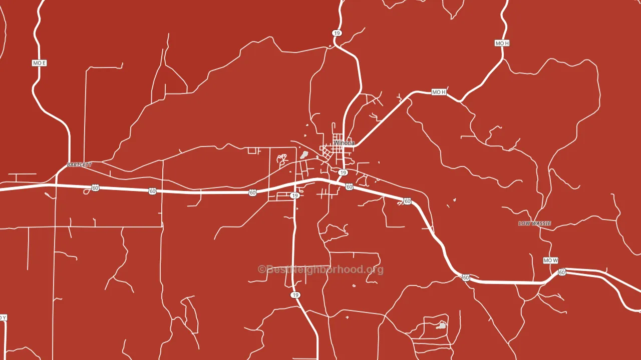 Winona, MO block-group political-lean map