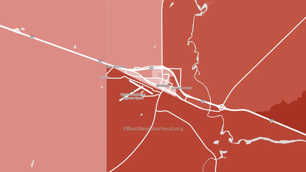 Winslow, AZ block-group political-lean map