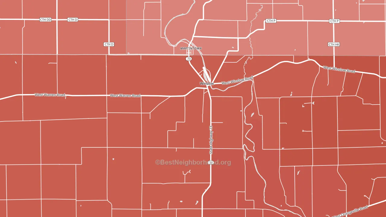 Winslow, IL block-group political-lean map