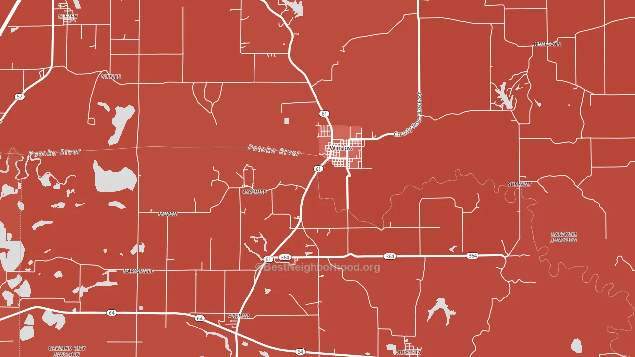 Winslow, IN block-group political-lean map