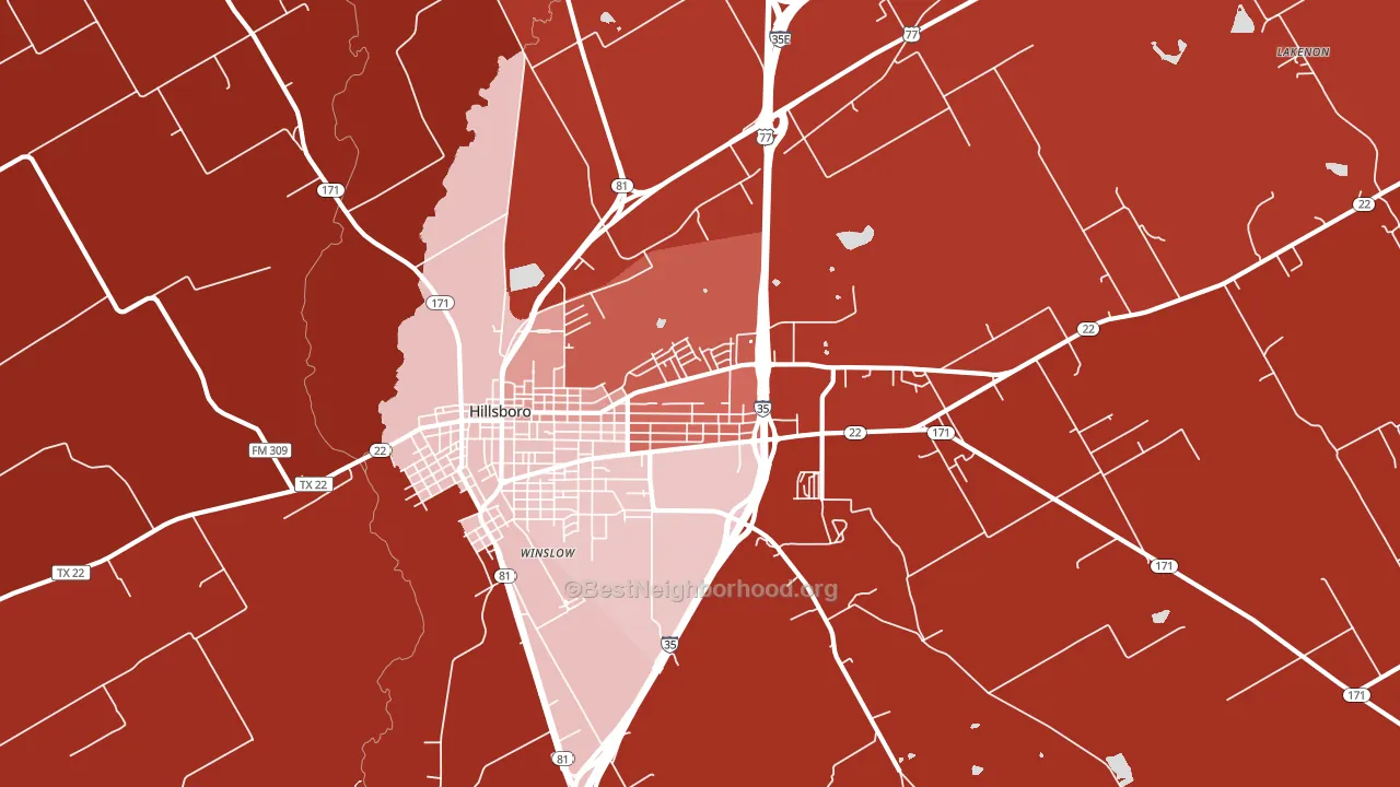 Winslow, TX block-group political-lean map