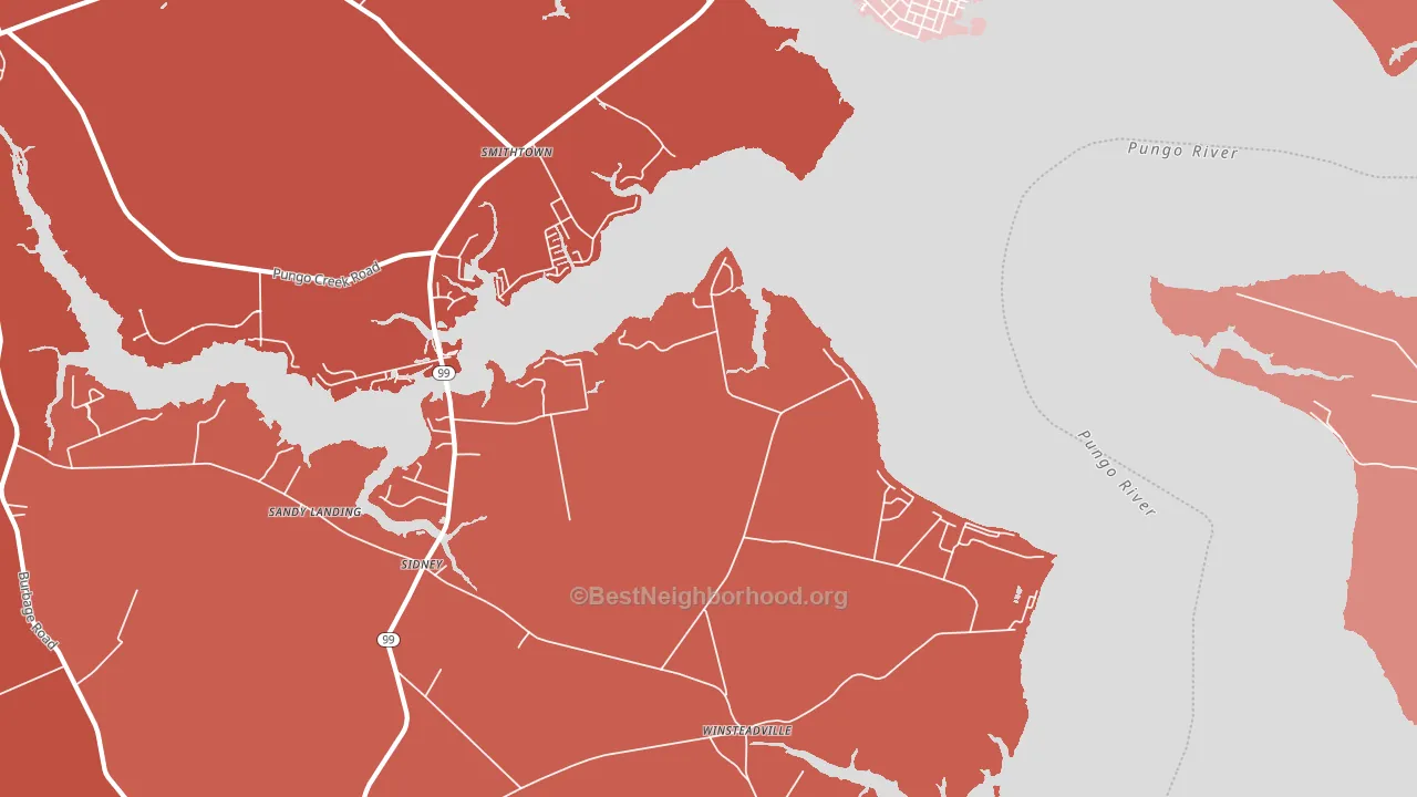 Winsteadville, NC block-group political-lean map