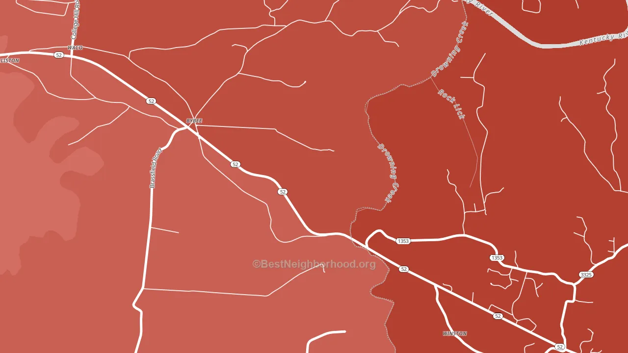 Winston, KY block-group political-lean map