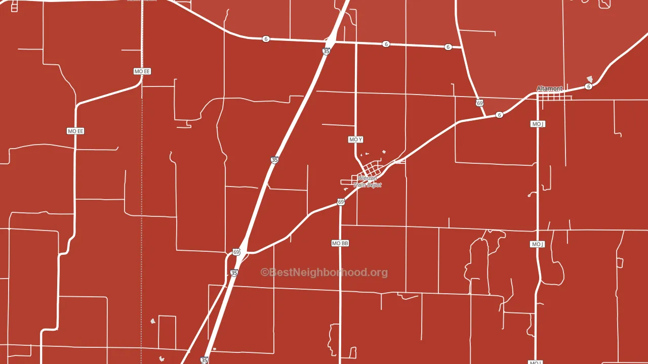 Winston, MO block-group political-lean map