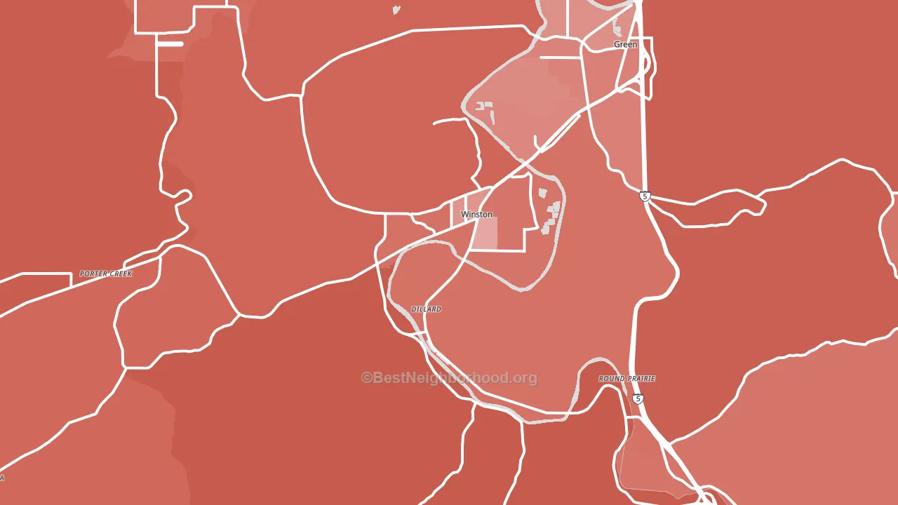 Winston, OR block-group political-lean map