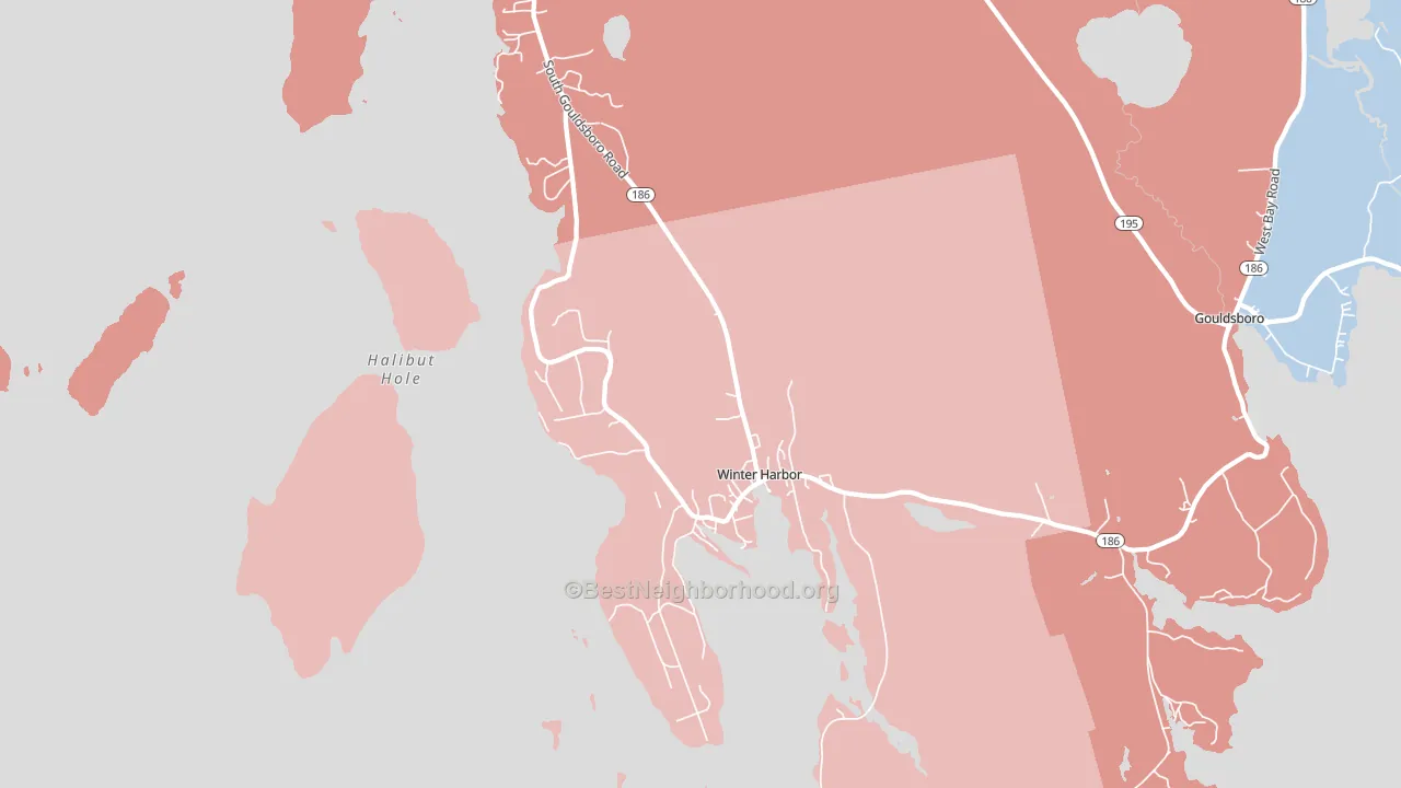 Winter Harbor, ME block-group political-lean map