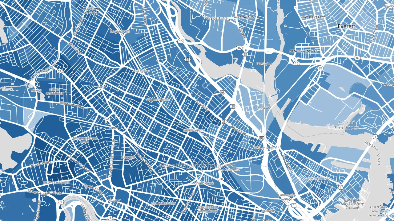 Winter Hill, Somerville, MA block-group political-lean map