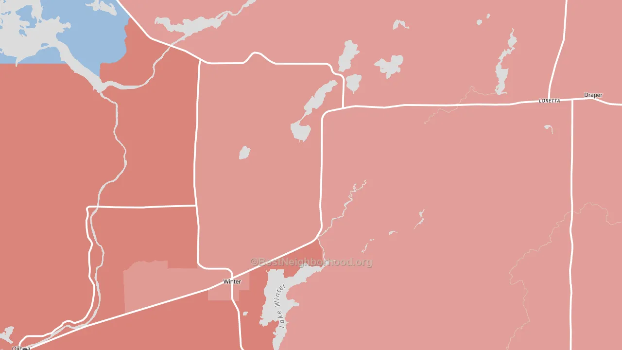 Winter, WI block-group political-lean map