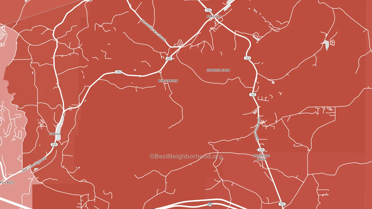 Winterburne, PA block-group political-lean map