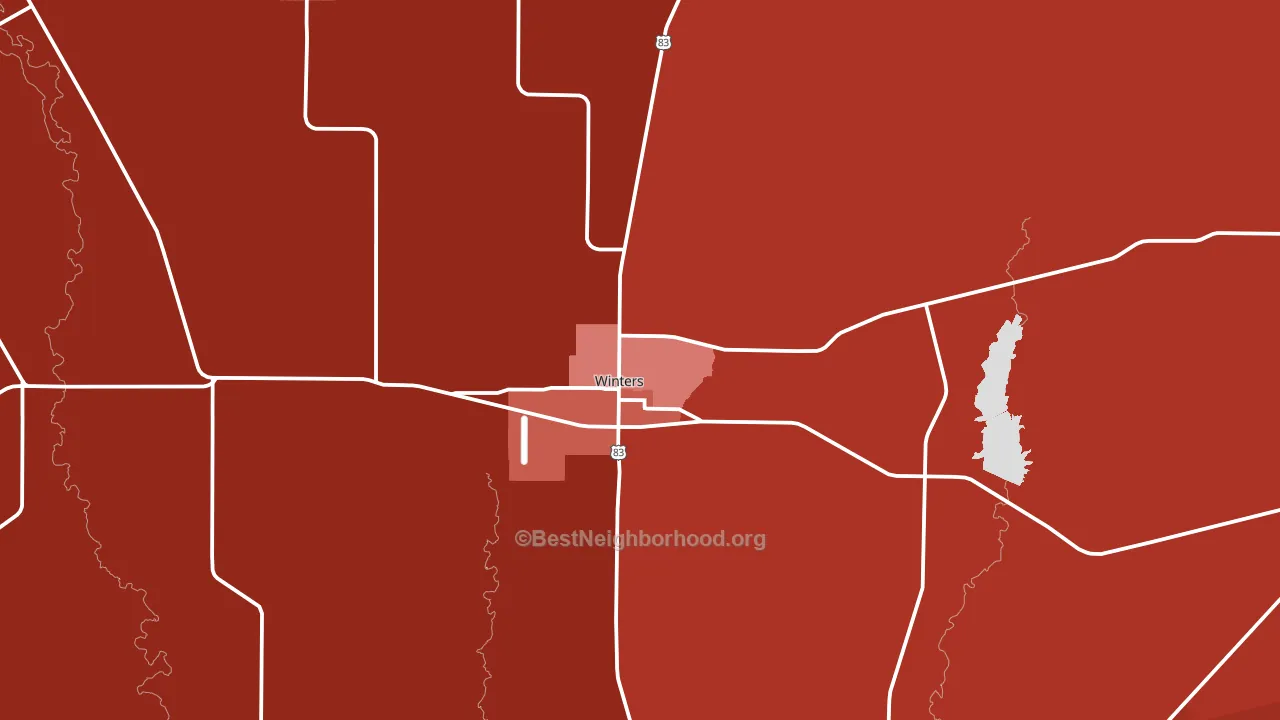 Winters, TX block-group political-lean map