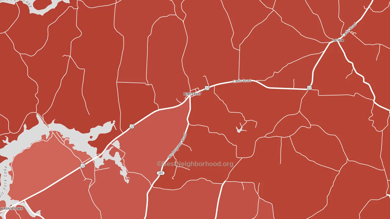 Winterset, OH block-group political-lean map